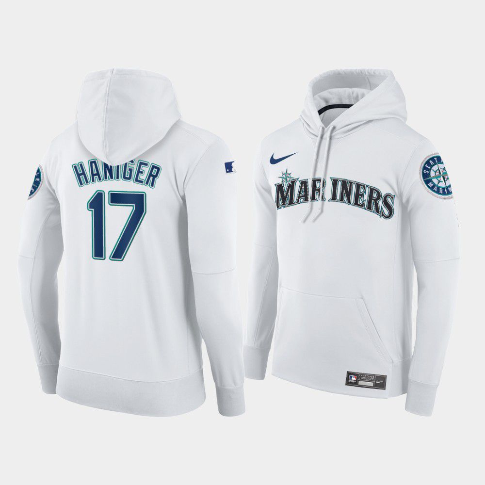 Men Seattle Mariners #17 Haniger white home hoodie 2021 MLB Nike Jerseys